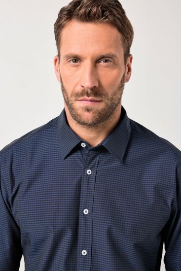 JP1880 Shirt Long Sleeve Kent Collar Navy - Košele - Košele 2XL-10XL