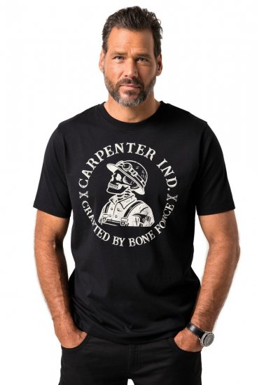 JP1880 T-Shirt Chest Print Bone Force Black - Tričká - Nadrozmerné tričká - 2XL-14XL