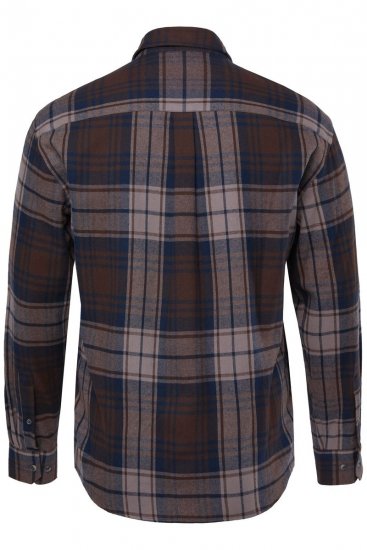 JP1880 Shirt Flannel Long Sleeve Dark Brown - Košele - Košele 2XL-10XL