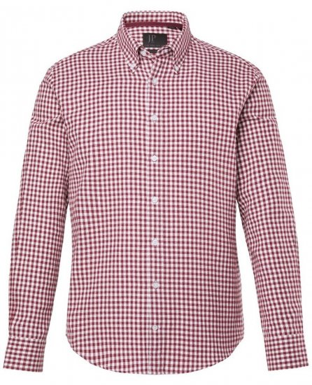 JP1880 Checked Flannel Shirt Long Sleeve Light Red - Košele - Košele 2XL-10XL