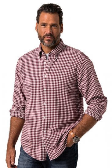 JP1880 Checked Flannel Shirt Long Sleeve Light Red - Košele - Košele 2XL-10XL