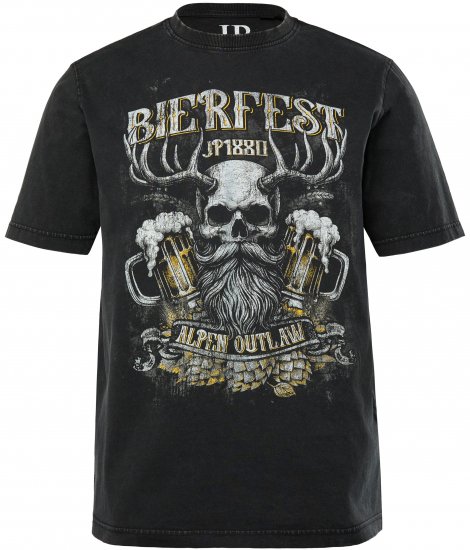 JP1880 Beer Festival Design Vintage Looking T-Shirt Black - Tričká - Nadrozmerné tričká - 2XL-14XL