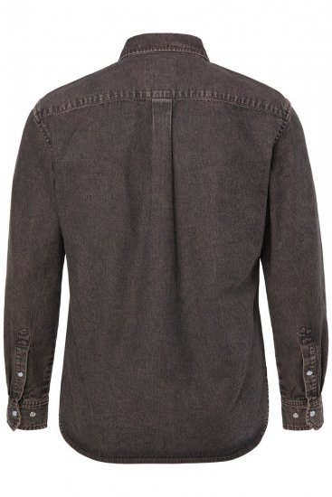 JP1880 Denim Shirt Flexnamic Dark Brown - Košele - Košele 2XL-10XL