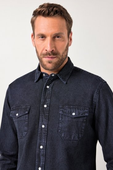 JP1880 Denim Shirt Flexnamic Long Sleeve Navy - Košele - Košele 2XL-10XL