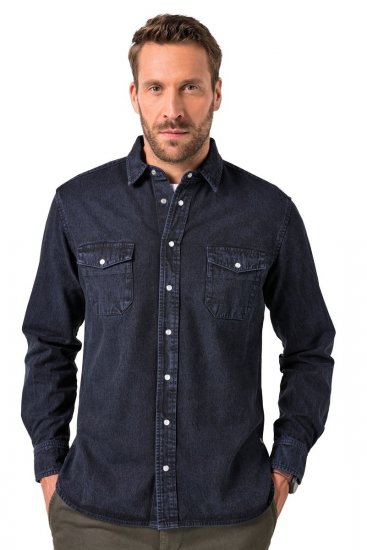 JP1880 Denim Shirt Flexnamic Long Sleeve Navy - Košele - Košele 2XL-10XL