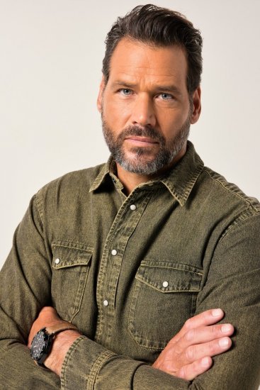 JP1880 Denim Shirt Long Sleeve Olive Green - Košele - Košele 2XL-10XL