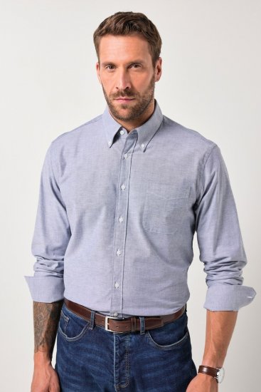 JP1880 Oxford Shirt Long Sleeve Denim Blue - Košele - Košele 2XL-10XL