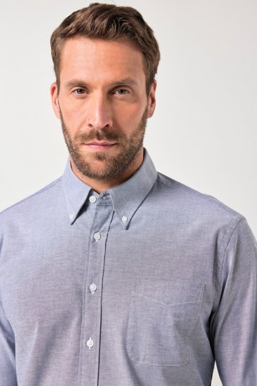 JP1880 Oxford Shirt Long Sleeve Denim Blue - Košele - Košele 2XL-10XL