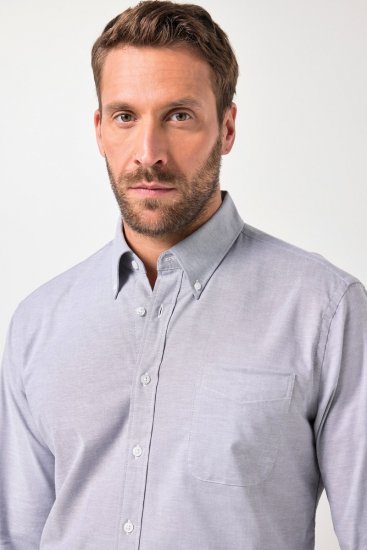 JP1880 Oxford Shirt Flexnamic Long Sleeve Grey - Košele - Košele 2XL-10XL