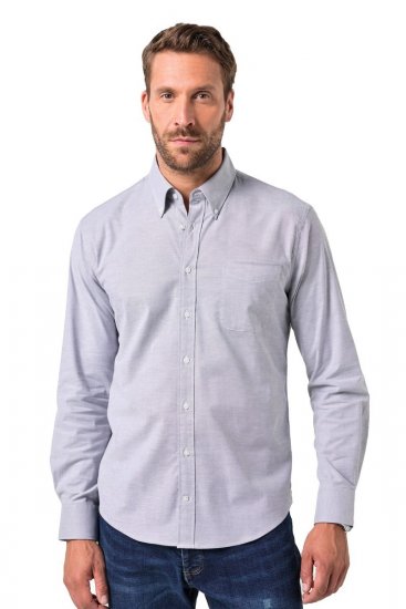 JP1880 Oxford Shirt Flexnamic Long Sleeve Grey - Košele - Košele 2XL-10XL