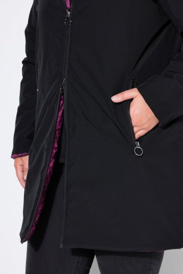 Ulla Popken 841398 Kabát Čierna - Kabáty - Dámske kabáty veľkých veľkostí