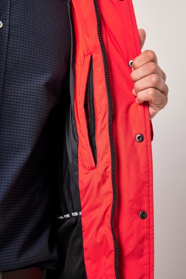 JP1880 Parka Quilted Faux Fur Hood Red - Bundy - Bundy Nadmerné Veľkosti 2XL-8XL