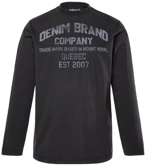 Men+ 612 Tričko s dlhým rukávom Denim Brand Company Čierna - Tričká - Nadrozmerné tričká - 2XL-14XL