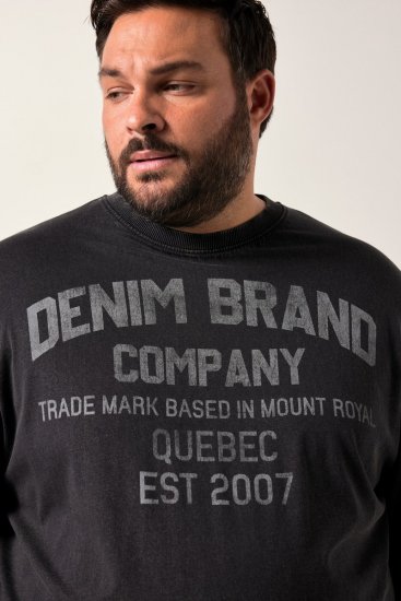 Men+ 612 Tričko s dlhým rukávom Denim Brand Company Čierna - Tričká - Nadrozmerné tričká - 2XL-14XL