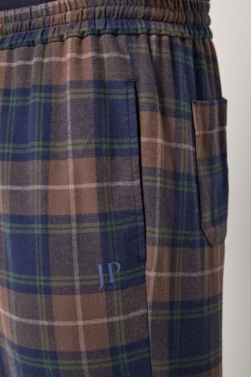 JP1880 Pyjama Trousers Flannel Check Brown - Spodná bielizeň - Spodné Prádlo 2XL-8XL
