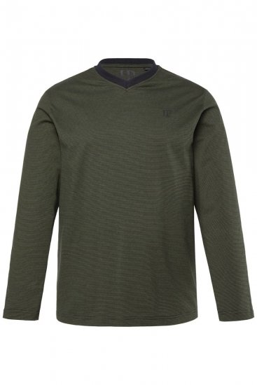 JP1880 Pyjamas Two-piece Striped Dark Green - Spodná bielizeň - Spodné Prádlo 2XL-8XL