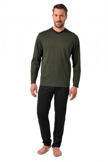 JP1880 Pyjamas Two-piece Striped Dark Green - Spodná bielizeň - Spodné Prádlo 2XL-8XL
