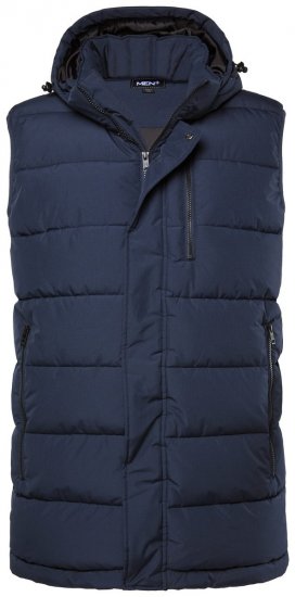 Men+ 433 Vesta prešívaná s kapucňou Tmavomodrá - Bundy - Bundy Nadmerné Veľkosti 2XL-8XL