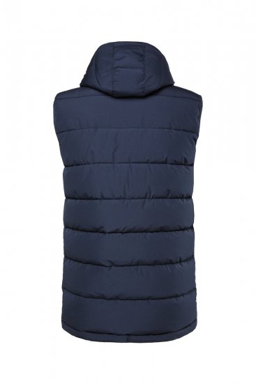 Men+ 433 Vesta prešívaná s kapucňou Tmavomodrá - Bundy - Bundy Nadmerné Veľkosti 2XL-8XL