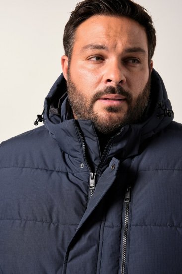 Men+ 433 Vesta prešívaná s kapucňou Tmavomodrá - Bundy - Bundy Nadmerné Veľkosti 2XL-8XL