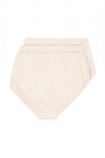 Ulla Popken 842435 Nohavičky s vysokým pásom 3 ks Béžová - Nohavičky - 