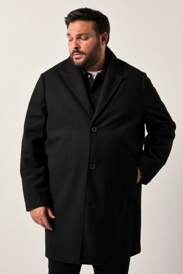 Men+ 482 Vodoodolný kabát vo vzhľade vlny Čierna - Bundy - Bundy Nadmerné Veľkosti 2XL-8XL