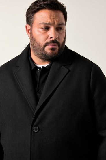 Men+ 482 Vodoodolný kabát vo vzhľade vlny Čierna - Bundy - Bundy Nadmerné Veľkosti 2XL-8XL