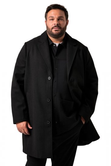 Men+ 482 Vodoodolný kabát vo vzhľade vlny Čierna - Bundy - Bundy Nadmerné Veľkosti 2XL-8XL