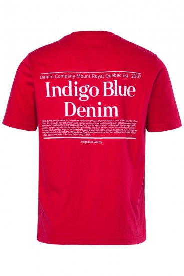 Men+ 500 Tričko Indigo Blue Denim Tmavočervená - Tričká - Nadrozmerné tričká - 2XL-14XL