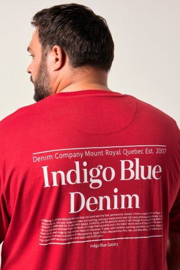 Men+ 500 Tričko Indigo Blue Denim Tmavočervená - Tričká - Nadrozmerné tričká - 2XL-14XL