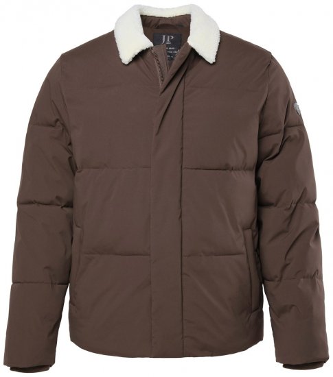 JP1880 842508 Bunda s teddy golierom Orieškové - Bundy - Bundy Nadmerné Veľkosti 2XL-8XL