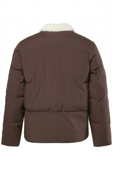 JP1880 842508 Bunda s teddy golierom Orieškové - Bundy - Bundy Nadmerné Veľkosti 2XL-8XL