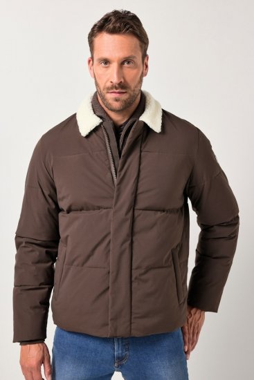 JP1880 842508 Bunda s teddy golierom Orieškové - Bundy - Bundy Nadmerné Veľkosti 2XL-8XL