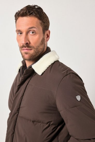 JP1880 842508 Bunda s teddy golierom Orieškové - Bundy - Bundy Nadmerné Veľkosti 2XL-8XL