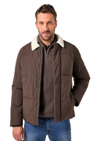 JP1880 842508 Bunda s teddy golierom Orieškové - Bundy - Bundy Nadmerné Veľkosti 2XL-8XL