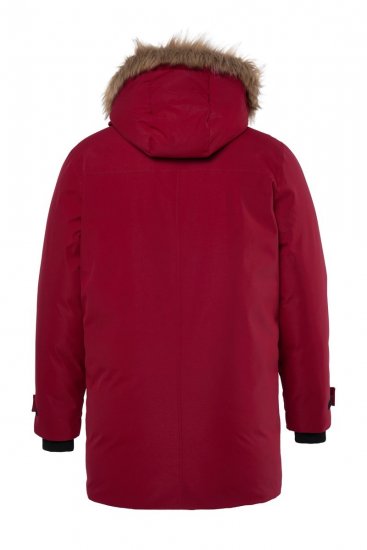 Men+ 619 Funkčná parka s kapucňou z umelej kožušiny Vínovo červená - Bundy - Bundy Nadmerné Veľkosti 2XL-8XL