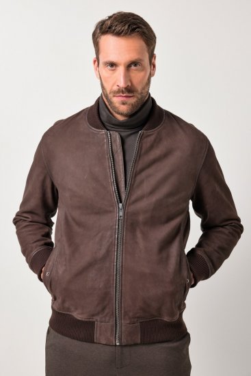JP1880 Jacket Buffed Nubuck Lamb Leather Brown - Bundy - Bundy Nadmerné Veľkosti 2XL-8XL