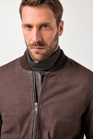 JP1880 Jacket Buffed Nubuck Lamb Leather Brown - Bundy - Bundy Nadmerné Veľkosti 2XL-8XL
