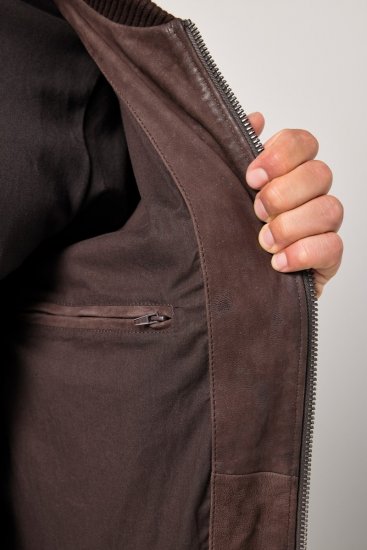 JP1880 Jacket Buffed Nubuck Lamb Leather Brown - Bundy - Bundy Nadmerné Veľkosti 2XL-8XL
