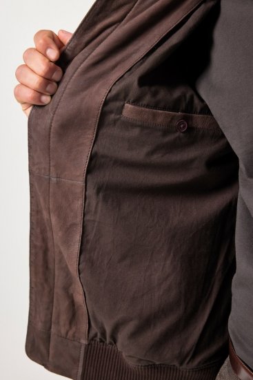 JP1880 Jacket Buffed Nubuck Lamb Leather Brown - Bundy - Bundy Nadmerné Veľkosti 2XL-8XL