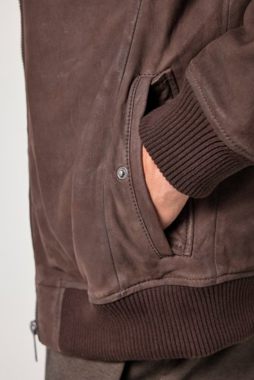 JP1880 Jacket Buffed Nubuck Lamb Leather Brown - Bundy - Bundy Nadmerné Veľkosti 2XL-8XL