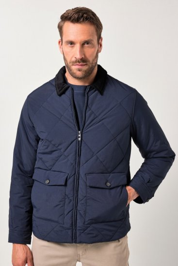 JP1880 842790 Prešívaná bomber bunda z recyklovaného materiálu Tmavomodrá - Bundy - Bundy Nadmerné Veľkosti 2XL-8XL