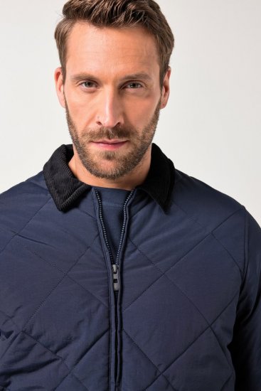 JP1880 842790 Prešívaná bomber bunda z recyklovaného materiálu Tmavomodrá - Bundy - Bundy Nadmerné Veľkosti 2XL-8XL