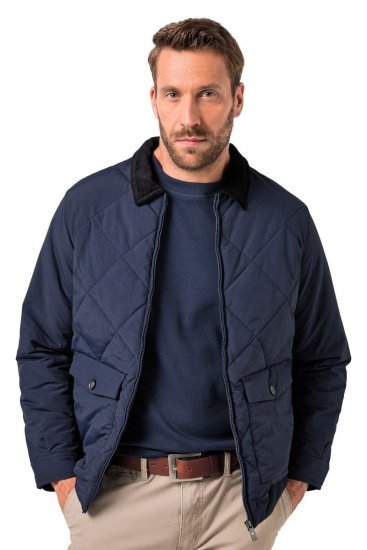 JP1880 842790 Prešívaná bomber bunda z recyklovaného materiálu Tmavomodrá - Bundy - Bundy Nadmerné Veľkosti 2XL-8XL
