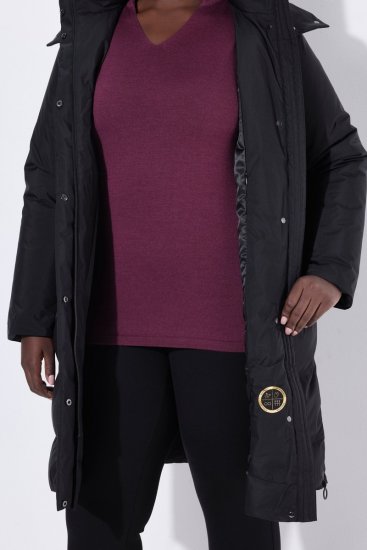 Ulla Popken SYMPATEX Triple Function Coat Black - Kabáty - Dámske kabáty veľkých veľkostí