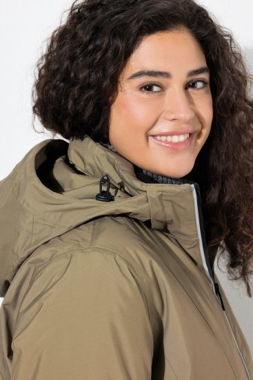 Ulla Popken 844034 Funkčná bunda Khaki - Bundy - Dámske bundy vo veľkých veľkostiach