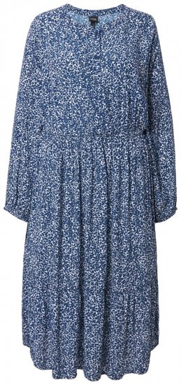 Ulla Popken 844594 Kvetované midi šaty Tmavomodrá - Midi šaty - Midi šaty pre plnoštíhle ženy