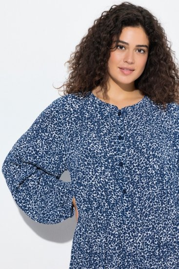 Ulla Popken 844594 Kvetované midi šaty Tmavomodrá - Midi šaty - Midi šaty pre plnoštíhle ženy