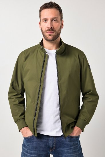 JP1880 844652 Bomber bunda s patentkami Khaki - Bundy - Bundy Nadmerné Veľkosti 2XL-8XL