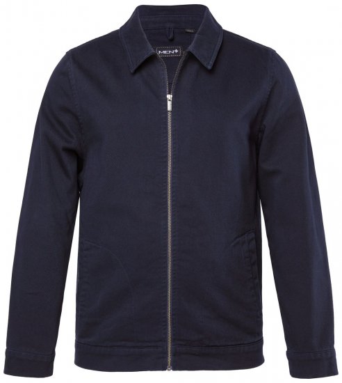 Men+ 876 Džínsová bunda so zipsom Tmavomodrá - Bundy - Bundy Nadmerné Veľkosti 2XL-8XL